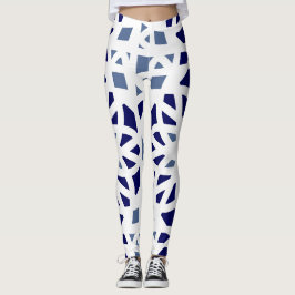 Blue on Blue Geometric Leggings