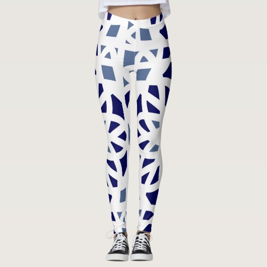 Blue on Blue Geometric Leggings (Voorkant)
