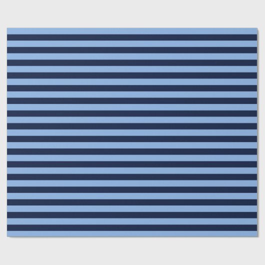 Blue on Blue Stripes Cadeaupapier (Vlak)