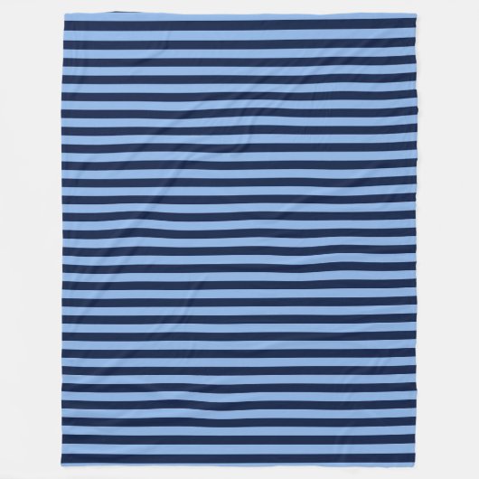 Blue on Blue Stripes Fleece Deken (Voorkant)
