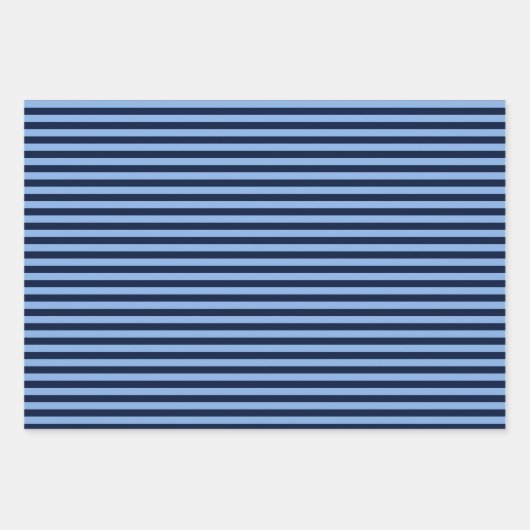 Blue on Blue Stripes Inpakpapier Vel (Voorkant 3)