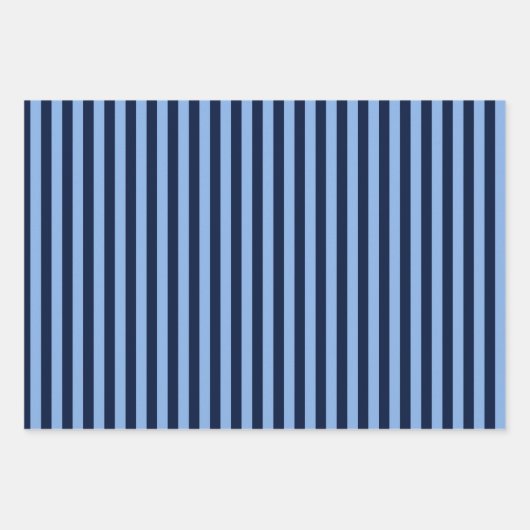Blue on Blue Stripes Inpakpapier Vel (Voorkant)