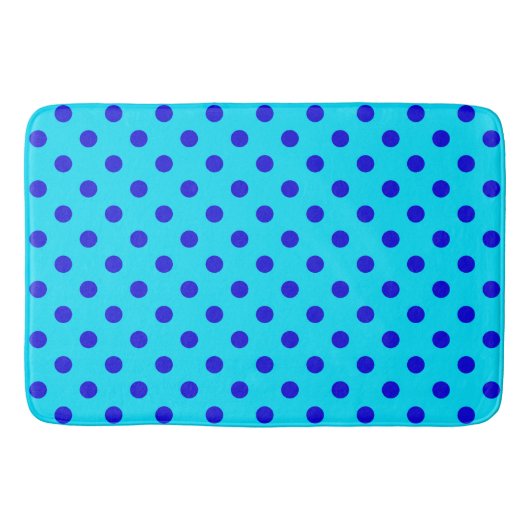 Blue On Cyan Polka Dots Pattern Design Badmat (Voorkant)
