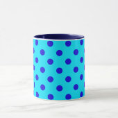 Blue On Cyan Polka Dots Pattern Design Mok (Midden)