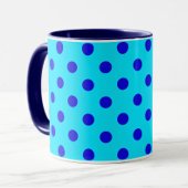 Blue On Cyan Polka Dots Pattern Design Mok