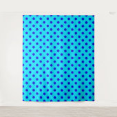 Blue On Cyan Polka Dots Pattern Design Wandkleed (Voorkant)