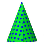 Blue On Green Polka Dots Pattern Design Feesthoedjes (Achterkant)