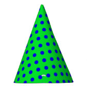 Blue On Green Polka Dots Pattern Design Feesthoedjes (Rechts)