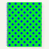 Blue On Green Polka Dots Pattern Design  Notitieboek (Voorkant)