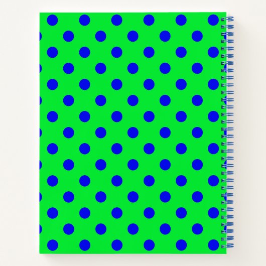 Blue On Green Polka Dots Pattern Design Notitieboek (Achterkant)