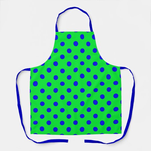 Blue On Green Polka Dots Pattern Design Schort (Voorkant)