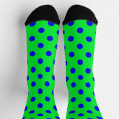 Blue On Green Polka Dots Pattern Design  Sokken (Top)