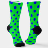 Blue On Green Polka Dots Pattern Design  Sokken