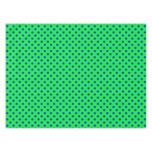 Blue On Green Polka Dots Pattern Design  Tafelkleed (Voorkant (Horizontaal))