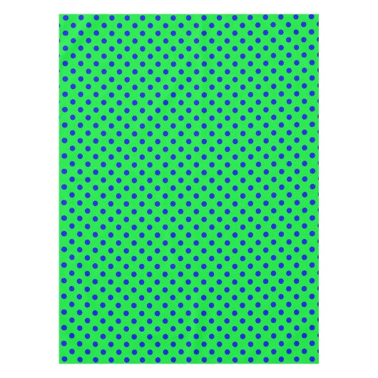 Blue On Green Polka Dots Pattern Design  Tafelkleed (Voorkant)