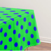 Blue On Green Polka Dots Pattern Design  Tafelkleed