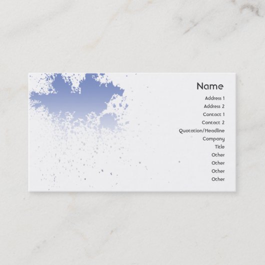 Blue on White Splatter - Business Visitekaartje (Voorkant)