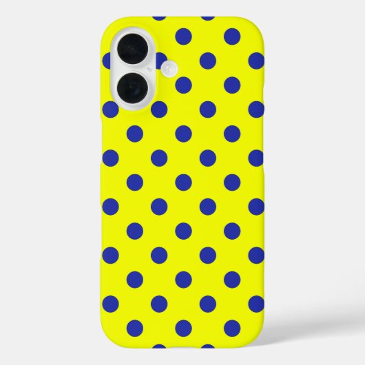 Blue On Yellow Polka Dots Pattern Design  Case-Mate iPhone Case (Achterkant)