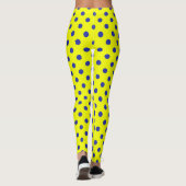Blue On Yellow Polka Dots Pattern Design  Leggings (Achterkant)