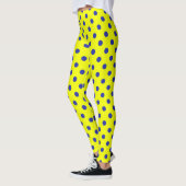Blue On Yellow Polka Dots Pattern Design  Leggings (Links)