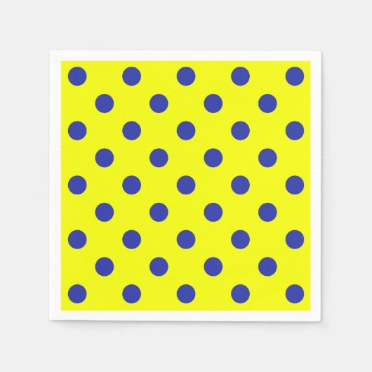 Blue On Yellow Polka Dots Pattern Design  Servet (Voorkant)