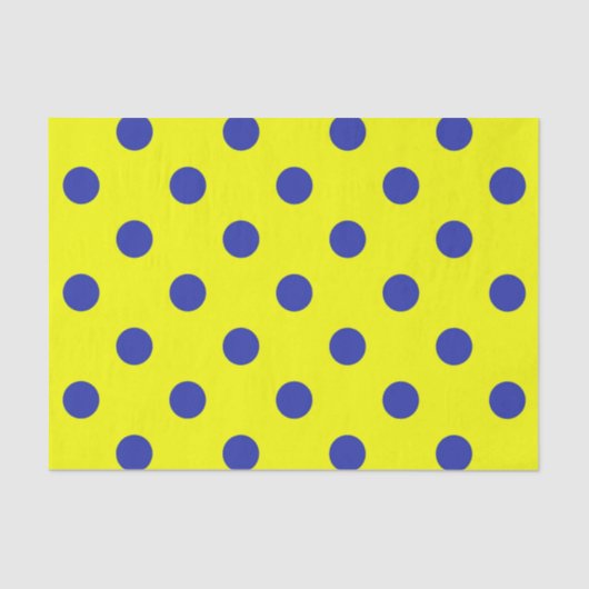 Blue On Yellow Polka Dots Pattern Design  Tissuepapier (Voorkant)
