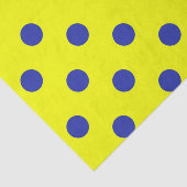 Blue On Yellow Polka Dots Pattern Design  Tissuepapier (Detail)