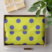 Blue On Yellow Polka Dots Pattern Design  Tissuepapier (Geschenk)