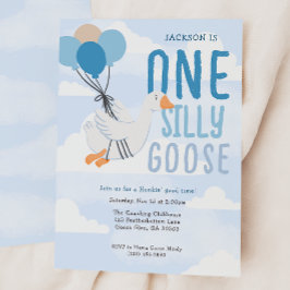 Blue One Gekke Goose 1st Birthday Kaart