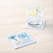 Blue One Gekke Goose 1st Birthday Kartonnen Onderzetters (Insitu)