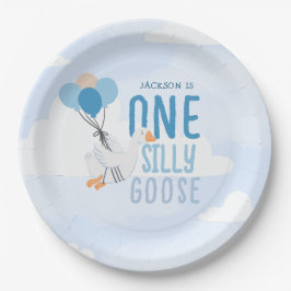 Blue One Gekke Goose 1st Birthday Papieren Bordje