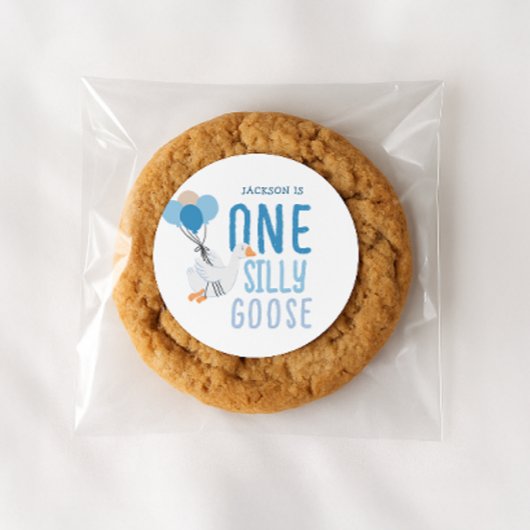 Blue One Gekke Goose 1st Birthday Ronde Sticker