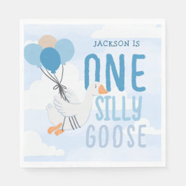 Blue One Gekke Goose 1st Birthday Servet