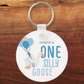 Blue One Gekke Goose 1st Birthday Sleutelhanger (Voorkant)