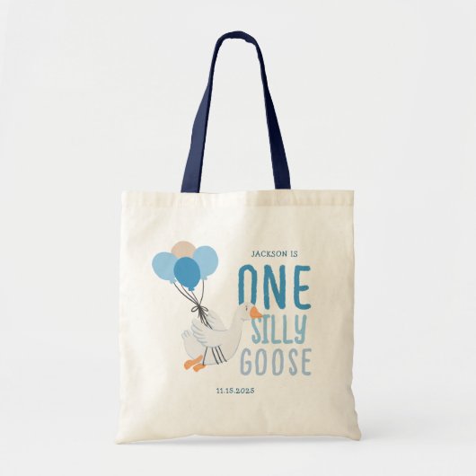 Blue One Gekke Goose 1st Birthday Tote Bag (Voorkant)