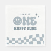 Blue ONE Happy Dude Verjaardagsfeestje Servetten (Voorkant)