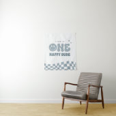 Blue ONE Happy Dude Verjaardagsfeestje Tapestry Wandkleed (In situ)