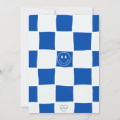 Blue One Happy Dude verjaardagsuitnodiging Kaart (Achterkant)