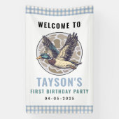 Blue One Lucky Duck 1st Birthday | Cute Rubber Spandoek (Verticaal)