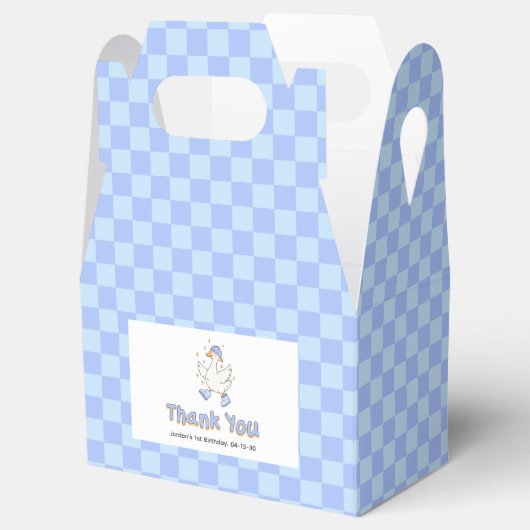 Blue One Silly Goose - Boy First Birthday Bedankdoosjes (Geopend)