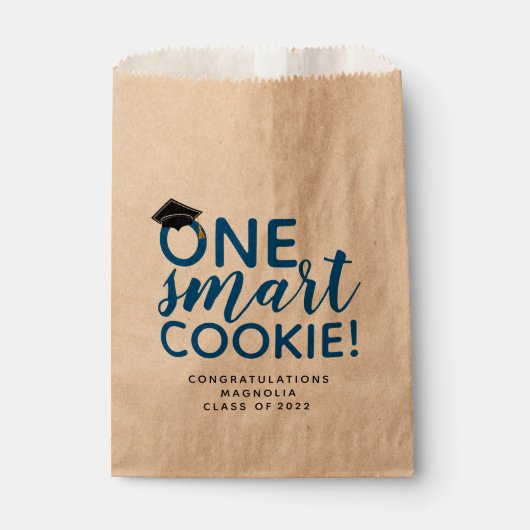 Blue One Smart Cookie-Afstuderen Bedankzakje (Voorkant)