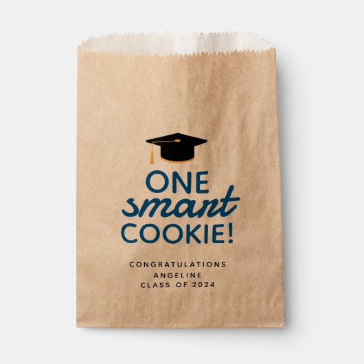 Blue One Smart Cookie-Afstuderen Bedankzakje (Voorkant)