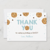 Blue One Sweet Cookie Verjaardag Dank u Bedankkaart (Voorkant)