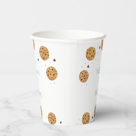 Blue One Sweet Cookie Verjaardag Papieren Bekers (Rechts)