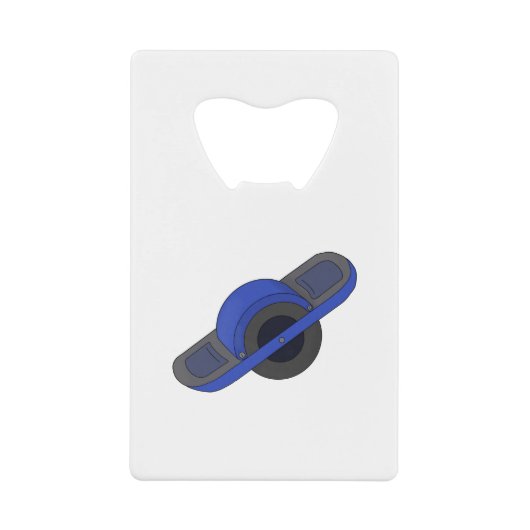 Blue One Wheel Creditkaart Flessenopener (Voorkant)