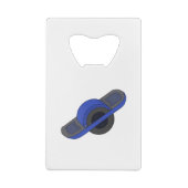 Blue One Wheel Creditkaart Flessenopener (Achterkant)