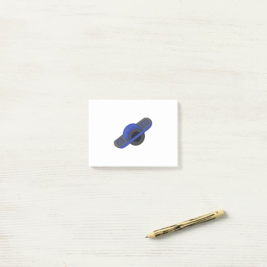 Blue One Wheel Post-it® Notes (Op bureau)