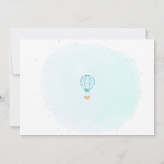 Blue ONEderful World Foto 1st Birthday Uitnodiging (Achterkant)