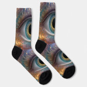 Blue Oog Fractal Kunst, Sokken (Rechts)