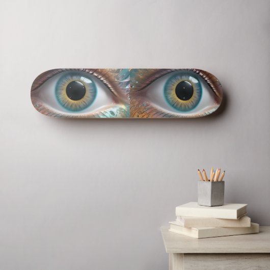 Blue Oog Fractale Kunst, Persoonlijk Skateboard (Muurkunst (Horizontaal))